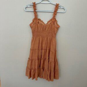 Orange Ruffled Women's Dress
